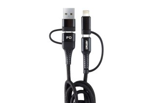 Kabel usb usb-c 3w1 iphone lightning usb usb-c 1m uc-15 amio-02547