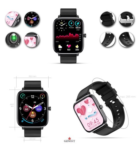 Giewont Smartwatch GIEWONT Dynamic SmartCall GW230-2 - Carbon/Carbon