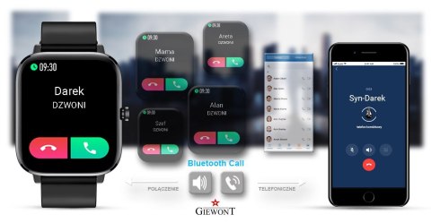 Giewont Smartwatch GIEWONT Dynamic SmartCall GW230-2 - Carbon/Carbon