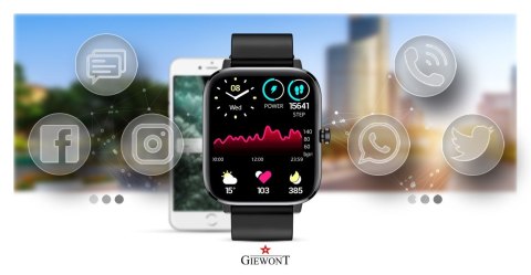 Giewont Smartwatch GIEWONT Dynamic SmartCall GW230-2 - Carbon/Carbon