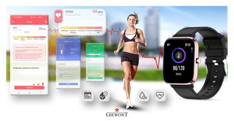 Giewont Smartwatch GIEWONT Dynamic SmartCall GW230-3 - Rose Gold/Black Effect