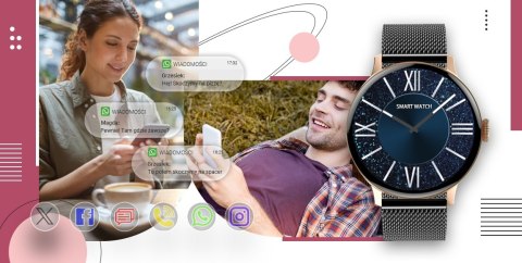 Giewont Smartwatch GIEWONT Supernova SmartCall GW330-4 Black Shine/Powder Pink