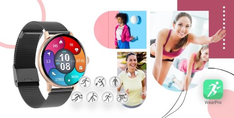 Giewont Smartwatch GIEWONT Supernova SmartCall GW330-4 Black Shine/Powder Pink