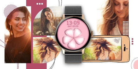 Giewont Smartwatch GIEWONT Supernova SmartCall GW330-4 Black Shine/Powder Pink