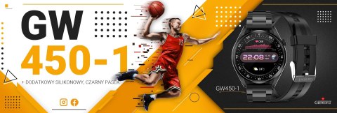 Giewont Smartwatch GIEWONT Vertex SmartCall GW450-1 Carbon/Carbon Silikon