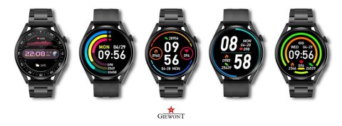 Giewont Smartwatch GIEWONT Vertex SmartCall GW450-1 Carbon/Carbon Silikon