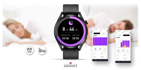 Giewont Smartwatch GIEWONT Vertex SmartCall GW450-1 Carbon/Carbon Silikon