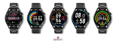 Giewont Smartwatch GIEWONT Vertex SmartCall GW450-2 Carbon/Carbon Leather