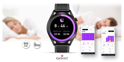 Giewont Smartwatch GIEWONT Vertex SmartCall GW450-2 Carbon/Carbon Leather