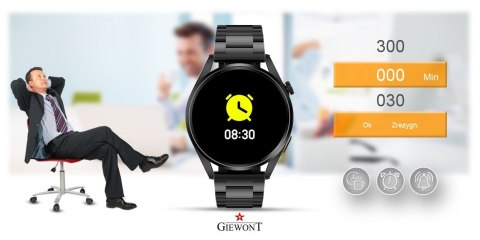 Giewont Smartwatch GIEWONT Vertex SmartCall GW450-2 Carbon/Carbon Leather