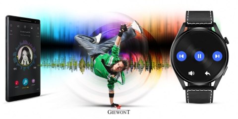 Giewont Smartwatch GIEWONT Vertex SmartCall GW450-2 Carbon/Carbon Leather