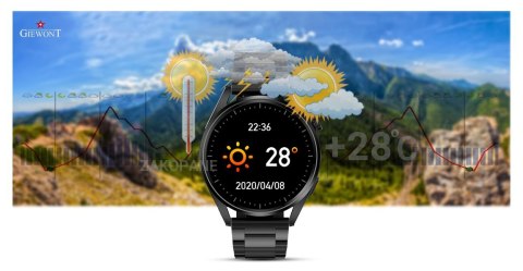 Giewont Smartwatch GIEWONT Vertex SmartCall GW450-2 Carbon/Carbon Leather