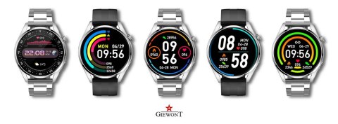 Giewont Smartwatch GIEWONT Vertex SmartCall GW450-4 Silver/Carbon Silikon