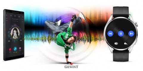 Giewont Smartwatch GIEWONT Vertex SmartCall GW450-4 Silver/Carbon Silikon