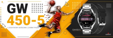 Giewont Smartwatch GIEWONT Vertex SmartCall GW450-5 Silver/Carbon Leather