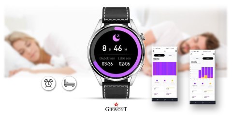Giewont Smartwatch GIEWONT Vertex SmartCall GW450-5 Silver/Carbon Leather