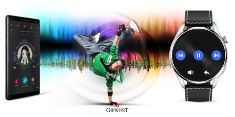 Giewont Smartwatch GIEWONT Vertex SmartCall GW450-5 Silver/Carbon Leather