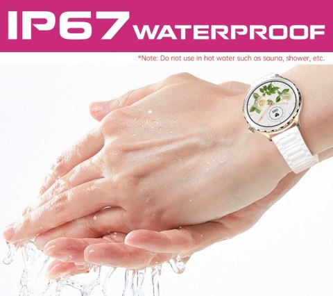 RUBICON Smartwatch Damski Rubicon RNCF02-2 Złoty + Pasek Różowy