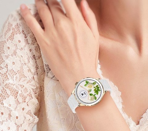 RUBICON Smartwatch Damski Rubicon RNCF02-2 Złoty + Pasek Różowy