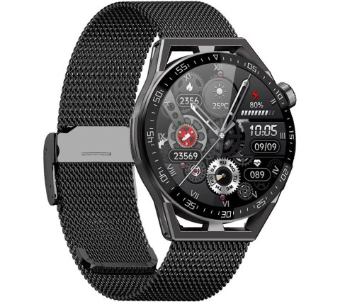 RUBICON Smartwatch Rubicon RNCE88-2 Czarny- Czarny Pasek Silikonowy + Czarna Bransoleta