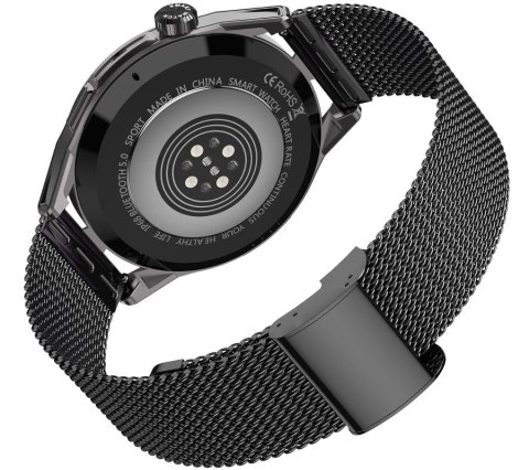 RUBICON Smartwatch Rubicon RNCE88-2 Czarny- Czarny Pasek Silikonowy + Czarna Bransoleta