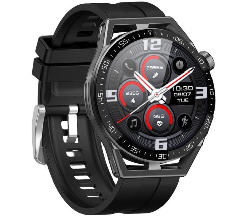 RUBICON Smartwatch Rubicon RNCE88-2 Czarny- Czarny Pasek Silikonowy + Czarna Bransoleta
