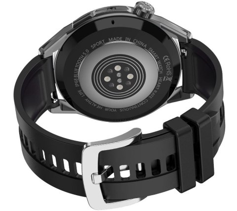 RUBICON Smartwatch Rubicon RNCE88-2 Czarny- Czarny Pasek Silikonowy + Czarna Bransoleta