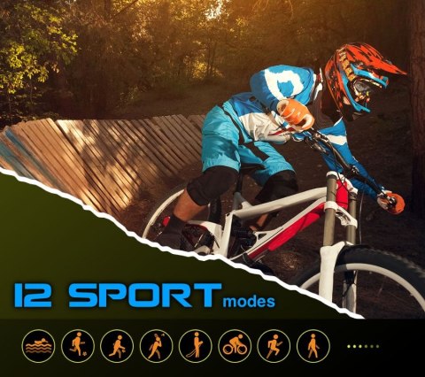 RUBICON Smartwatch Rubicon RNCE88-2 Czarny- Czarny Pasek Silikonowy + Czarna Bransoleta