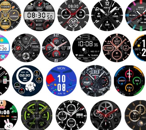 RUBICON Smartwatch Rubicon RNCE88-2 Czarny- Czarny Pasek Silikonowy + Czarna Bransoleta