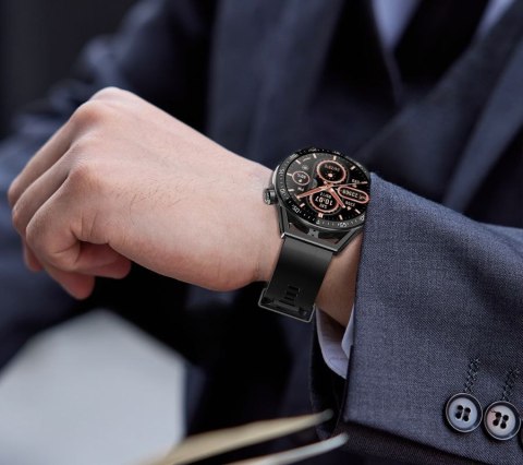 RUBICON Smartwatch Rubicon RNCE88-2 Czarny- Czarny Pasek Silikonowy + Czarna Bransoleta