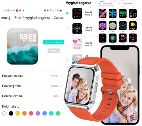 RUBICON Smartwatch Rubicon RNCE89-3 Złoto-Różowy