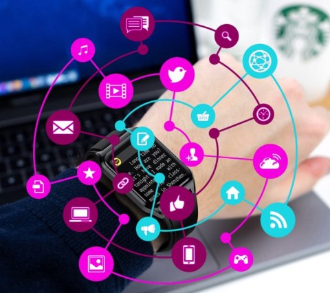 RUBICON Smartwatch Rubicon RNCE89-3 Złoto-Różowy