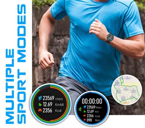 RUBICON Smartwatch Rubicon RNCE99 Black Metal + Silicon SMARUB194