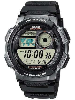 Casio ZEGAREK MĘSKI CASIO AE-1000W 1BVDF (zd073g) - WORLD TIME + BOX