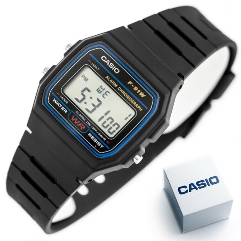 Casio ZEGAREK MĘSKI CASIO F-91W-1YER (zd086a) - KLASYKA + BOX