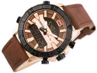 Naviforce ZEGAREK MĘSKI NAVIFORCE - NF9114 (zn046e) - brown/rosegold