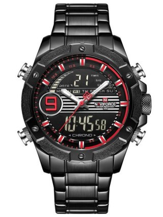 Naviforce ZEGAREK MĘSKI NAVIFORCE - NF9146S (zn089b) - black/red + BOX