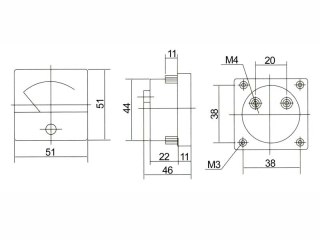 9320# Miernik analogowy voltomierz kwadrat 40v