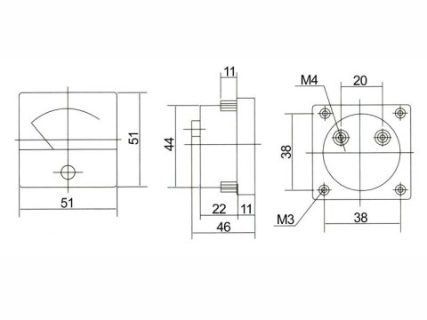 94995# Miernik analogowy amperomierz kwadrat 15a + bocznik