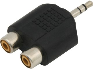 3412# Rozgałęźnik wtyk 3,5st-2gniazdo rca