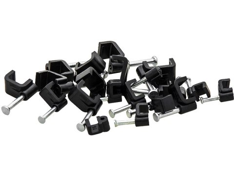 42-005# Uchwyt kabla 4/4mm czarny płaski