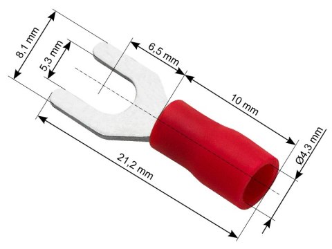 43-007# Konektor widełkowy izolowany s śruba5,3 kabel 4,3