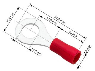 43-019# Konektor oczkowy izolowany śruba10,5 kabel4,3mm