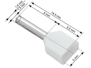 43-082# Konektor izolowany tulejka 2x0,5/8 biała 100szt.