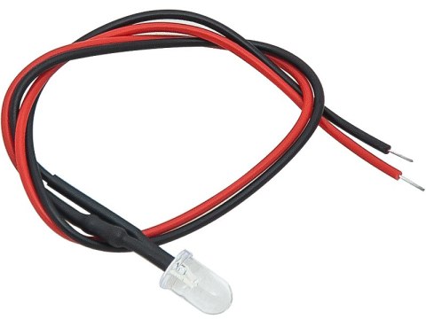 4607# Dioda led 5 mm niebieska 12v z przewodem 20cm