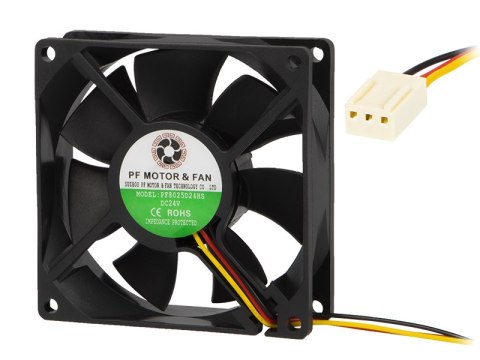 85-812# Wentylator 80x25mm 24v ślizgowy 3-przewodowy