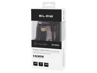 92-653# Przyłącze hdmi-hdmi black kątowe 3m skręcane`