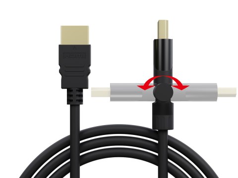 92-653# Przyłącze hdmi-hdmi black kątowe 3m skręcane`