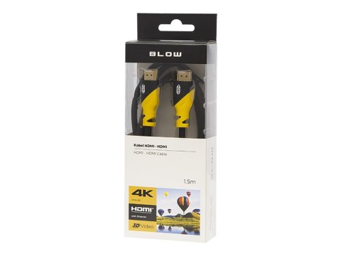 92-654# Przyłącze hdmi-hdmi yellow proste 1,5m 4k`