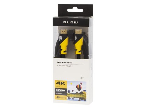 92-655# Przyłącze hdmi-hdmi yellow proste 3m 4k`